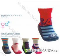 PONOŽKY S GUMOVOU PODRÁŽKOU KOJENECKÉ DÍVČÍ A CHLAPECKÉ FLEECE (20-23) YO! OB-002
