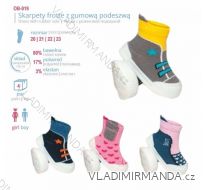 PONOŽKY S GUMOVOU PODRÁŽKOU KOJENECKÉ DÍVČÍ A CHLAPECKÉ FLEECE (20-23) YO! OB-019