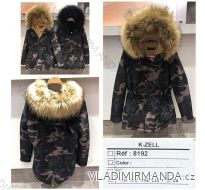 Kabát zimní parka maskáč s kožíškem dámský (s-l) KZELL ITALSKá MODA 8192K
