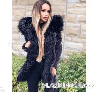 Kabát zimní parka semišová s kožíškem dámský (s-l) KZELL ITALSKá MODA 8118K