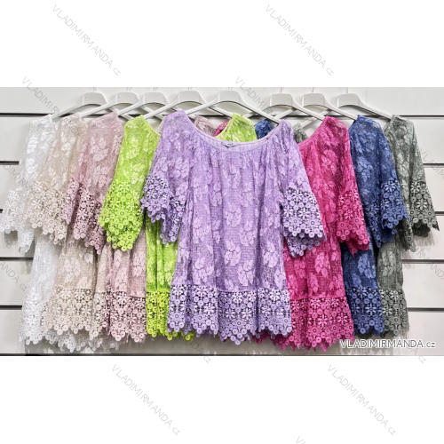 Tunika oversize 3/4 dlhý rukáv dámska (S/M ONE SIZE) TALIANSKA MÓDA IMPSH2391471