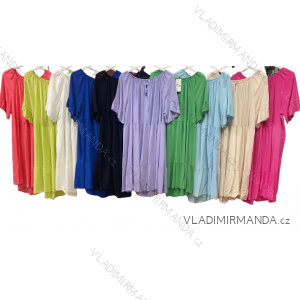 Šaty krátký rukáv dámské nadrozměr (3XL/4XL ONE SIZE) ITALSKÁ MÓDA IMWQ2391105