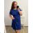 Damen-Kleid in Übergröße aus Baumwolle mit kurzen Ärmeln (2XL/3XL Einheitsgröße) ITALIAN FASHION IMD23115