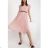 Women's Long Chiffon Belt Short Sleeve Dress (S/M ONE SIZE) ITALIAN FASHION IMWBB231294