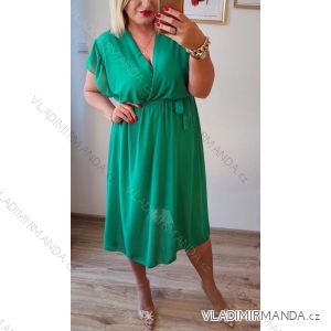 Šaty šifonové krátký rukáv dámské nadrozměr (XL/2XL ONE SIZE) ITALSKÁ MÓDA IMWGM231315