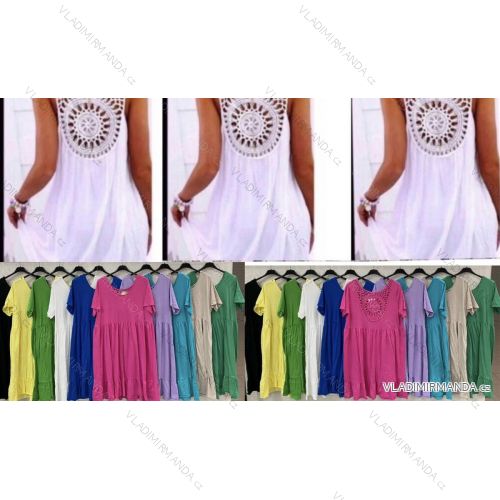 Šaty letní krátký rukáv dámské nadrozměr (XL/2XL ONE SIZE) ITALSKÁ MÓDA IMWGG231328