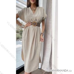 Women's Long Chiffon Short Sleeve Dress (S/M ONE SIZE) ITALIAN FASHION IMWGS231048
