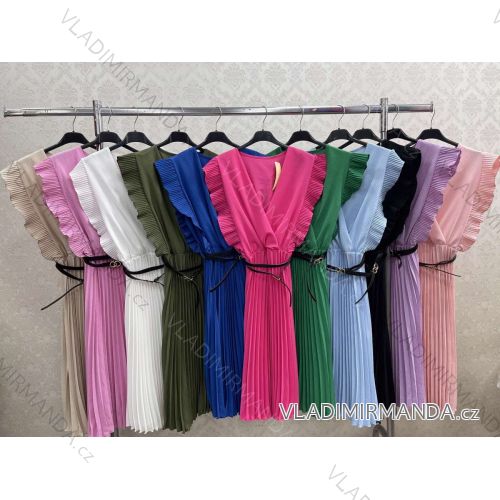 Women's Sleeveless Strap Chiffon Dress (S/M ONE SIZE) ITALIAN FASHION IMWBB231378