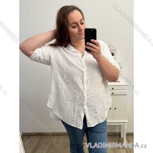 Košile 3/4 dlouhý rukáv dámská nadrozměr (XL/2XL ONE SIZE) ITALSKá MóDA IM423086