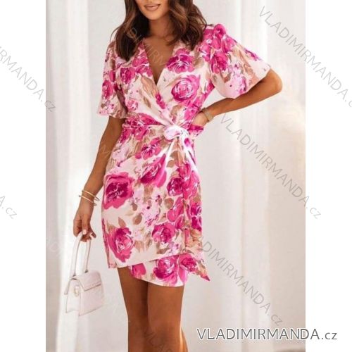 Women's Elegant Short Sleeve Dress (S/M ONE SIZE) ITALIAN FASHION IMWGB231442