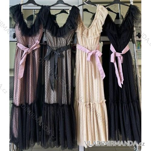 Women's Long Elegant Party Sleeveless Dress (S/M ONE SIZE) ITALIAN FASHION IMWKK231453