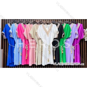 Women's Long Chiffon Short Sleeve Dress (S/M ONE SIZE) ITALIAN FASHION IMWGM23456