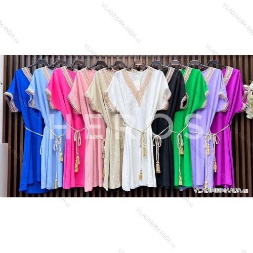 Women's Long Chiffon Short Sleeve Dress (S/M ONE SIZE) ITALIAN FASHION IMWGM23456