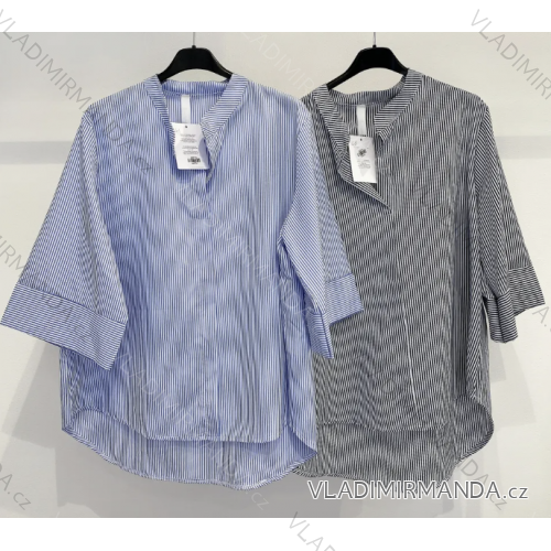 Tunika krátký rukáv dámské proužek (S/M ONE SIZE) ITALSKÁ MÓDA IMPMD238721