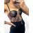 Top/croptop na ramínka dámský (S-L) ITALSKÁ MÓDA IMPLP2388017012/DU S Černá