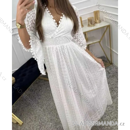 Women's Long Chiffon Short Sleeve Dress (S/M ONE SIZE) ITALIAN FASHION IMWGS231048