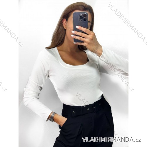 Šaty elegantní košilové dlouhý rukáv dámské (S/M ONE SIZE) ITALSKÁ MÓDA IMWY21734 S/M white