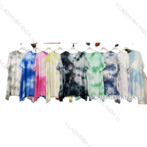 Tunika krátký rukáv dámská nadrozměr (3XL/4XL ONE SIZE) ITALSKÁ MÓDA IMWQ23004
