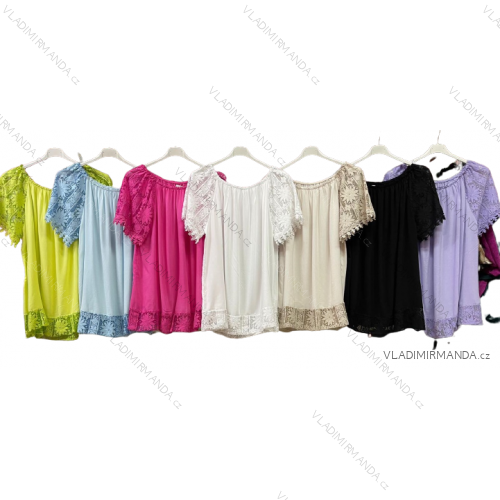 Tunika krátky rukáv dámska nadrozmer (3XL/4XL ONE SIZE) TALIANSKA MÓDA IMWQ23021