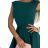 442-1 Flared dress with small sleeves - green