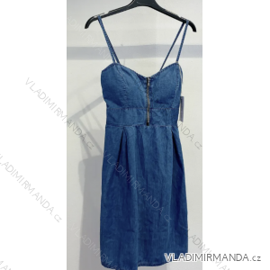 Šaty riflové na ramínka dámské (S/M ONE SIZE) ITALSKÁ MÓDA IMPMD230235b