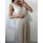 Women's Short Sleeve Shirt Dress (S / M ONE SIZE) ITALIAN FASHION IM422633 S/M béžová