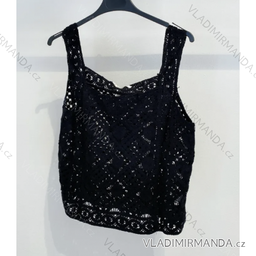 Top croptop krajkový na ramínka dámský (S/M ONE SIZE) ITALSKÁ MÓDA IMPMD237211