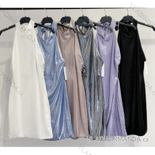 Women's Long Chiffon Short Sleeve Dress (S/M ONE SIZE) ITALIAN FASHION IMWGS231048