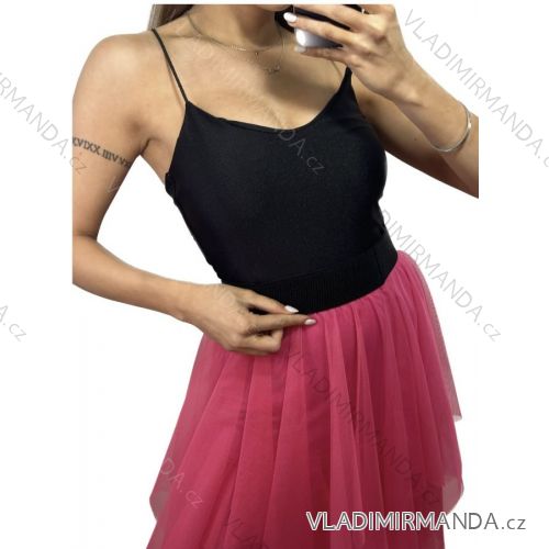 Body na ramínka dámské (S/M ONE SIZE) ITALSKÁ MÓDA IMPLP2334970050/DU S/M Černá