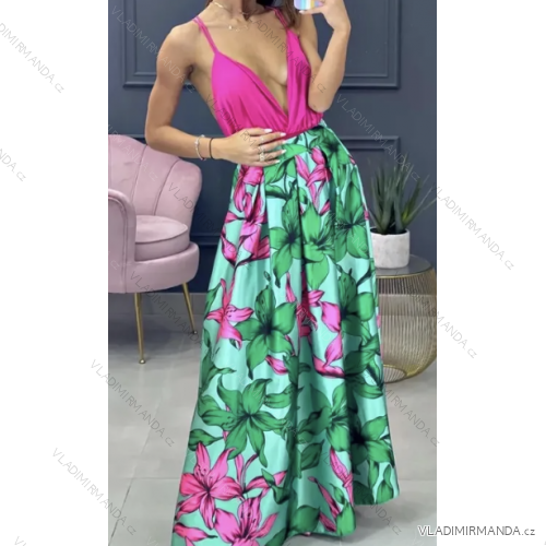 Women's Long Chiffon Short Sleeve Dress (S/M ONE SIZE) ITALIAN FASHION IMWGS231048