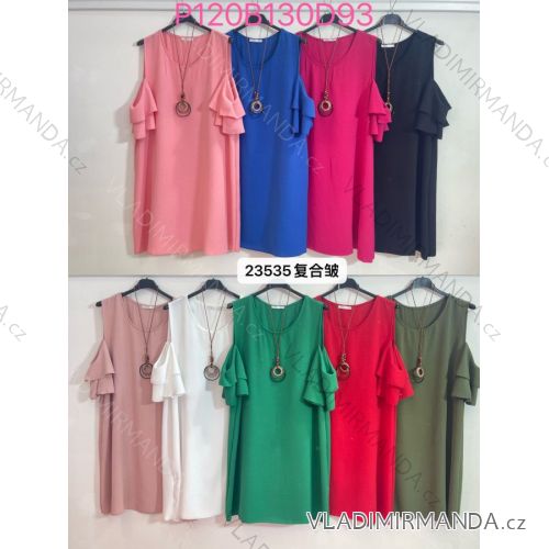 Summer Dress with Pendant Sleeveless Women's Plus Size (L/XL/2XL ONE SIZE) ITALIAN FASHION IM423252