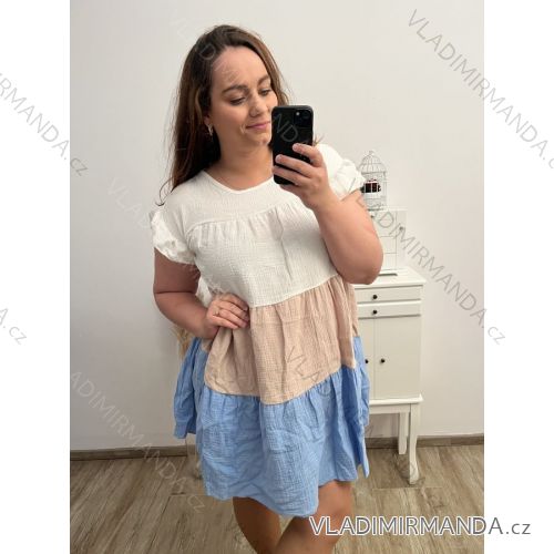 Women's Long Chiffon Short Sleeve Dress (S/M ONE SIZE) ITALIAN FASHION IMWGS231048