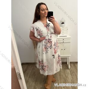 Women's Plus Size Short Sleeve Chiffon Dress (XL/2XL ONE SIZE) ITALIAN FASHION IMWGM231263