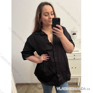 Košeľa dlhý rukáv dámske nadrozmer (2XL/3XL ONE SIZE) TALIANSKA MÓDA IMWT231219