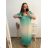 Women's Plus Size Long Short Sleeve Dress (3XL/4XL/5XL ONE SIZE) ITALIAN FASHION IM423IRINA