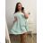 Women's Casual Cotton Short Sleeve Dress (S/M/L ONE SIZE) ITALIAN FASHION IMC23153 XL/2XL Light blue