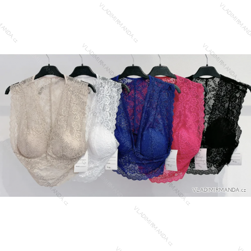 Top croptop krajkový bez rukávu dámský (S/M ONE SIZE) ITALSKÁ MÓDA IMPMD239638S