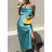 Women's Long Chiffon Short Sleeve Dress (S/M ONE SIZE) ITALIAN FASHION IMWGS231048