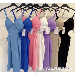 Šaty elegantní na ramínka dámské (S/M ONE SIZE) ITALSKÁ MÓDA IMPMD2322473k
