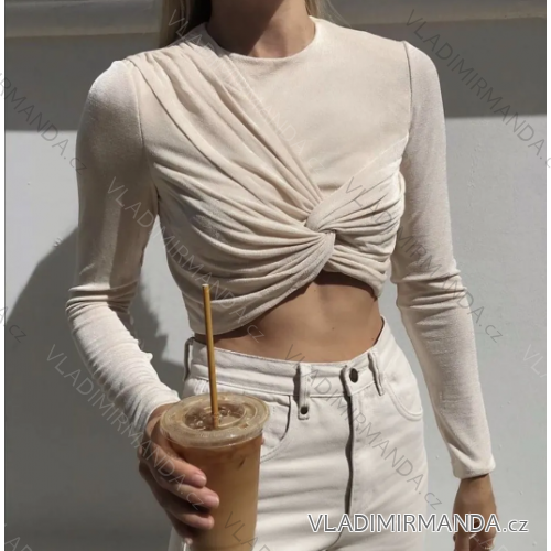 Top croptop dlhý rukáv dámsky (S/M ONE SIZE) TALIANSKA MÓDA IMPMD2321366a