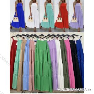 Langes Sommerkleid mit Trägern für Damen (S/M EINHEITSGRÖSSE) ITALIAN FASHION IMWB23286