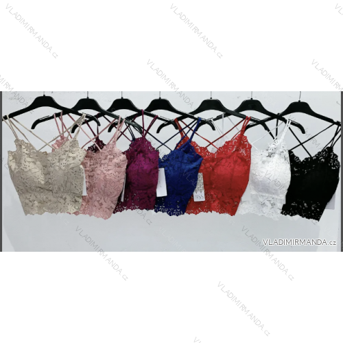 Top croptop čipkový na ramienka dámsky (S/M ONE SIZE) TALIANSKA MÓDA IMPMD231040a