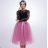 Skirt to the knees ladies t-shirt with a free size AFASHION AF18059 peach M / L