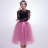Skirt to the knees ladies t-shirt with a free size AFASHION AF18059 peach M / L