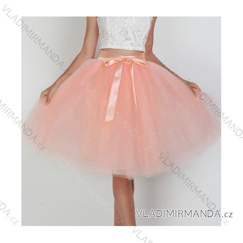 Skirt to the knees ladies t-shirt with a free size AFASHION AF18059 peach M / L