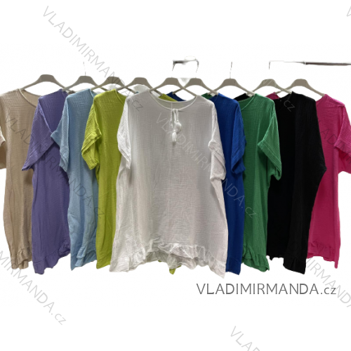 Tunika krátky rukáv dámska nadrozmer (3XL/4XL ONE SIZE) TALIANSKA MÓDA IMWQ23082
