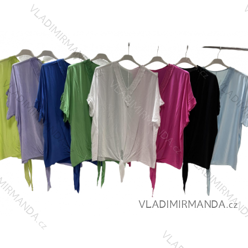 Tunika krátký rukáv dámská nadrozměr (3XL/4XL ONE SIZE) ITALSKÁ MÓDA IMWQ23084