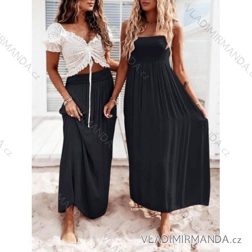 Šaty alá sukne dlhé letné bez rukávov dámske (S/M ONE SIZE) TALIANSKA MÓDA IMD23342