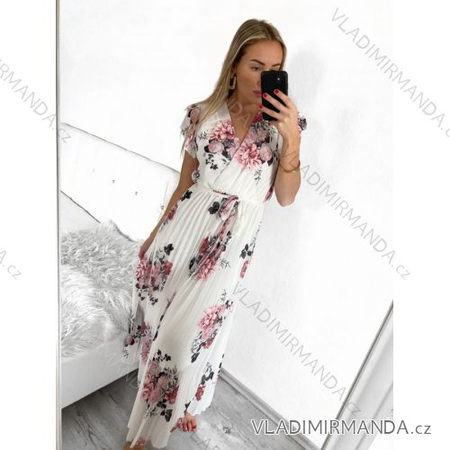 Šaty letní dlouhé bez rukávu dámské (S/M ONE SIZE) ITALSKÁ MÓDA IMW23127