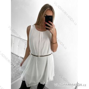 Šaty letní s páskem bez rukávu dámské (S/M ONE SIZE) ITALSKÁ MÓDA IMC238895
